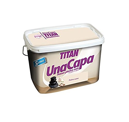 Titan M125511 - Pintura plastica monocapa mate de 5 l piedra suave