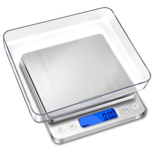 CHWARES Báscula de cocina digital con carga USB, báscula digital de 0.1g/3 kg, Báscula electrónica fina, función PSC/Tara,Báscula Digital para Cocina con Carga USB,Balanza de Alimentos Alta Precisión