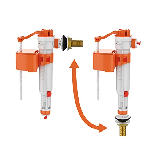 Ibergrif M20521 Sistema de Alimentación Lateral o Inferior del Tanque del Inodoro, Válvula de Llenado de Inodoro con Tuerca de Latón, Válvula de Alimentación Doble M12/17