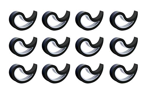 Stoppy Tope de Ventana, Tope para Ventana, Tope para Puertas, Tope de Puertas, Juego de 12 (Asequible en 4 Variantes) (Negro)