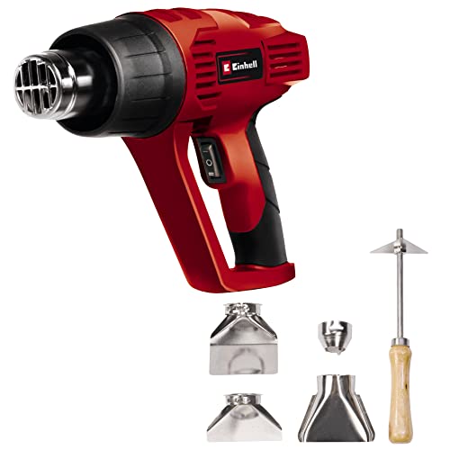 Einhell Pistola de aire caliente - Th-ha 2000/1-577068 - 2000 W, 2 niveles de temperatura 350 ° / 550 °, protección contra sobrecalentamiento, incl. 4 boquillas y raspador de pintura