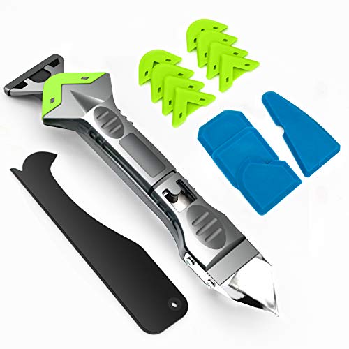 Herramientas de Calafateo de Silicona,5 in 1 Herramienta Silicona Aplicador Rascador,sellador de silicona eliminación de alisado,Herramienta de Sellado del Removedor del Silicón para Cocina/Baño