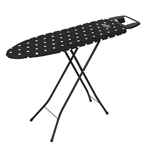 Jata HPLA8100 - Tabla de Planchar Plegable, Medida 110 x 32 cm, Funda 100% Algodón, Reposa Planchas, Fabricación Europea, Negro y Blanco