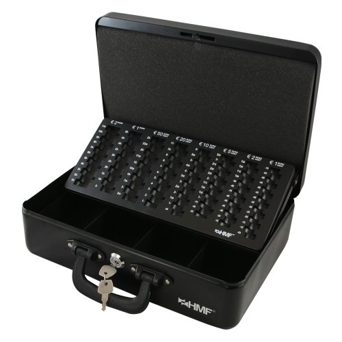 HMF 22037-03 Caja de caudales para contar y transportar dinero 36 x 25 x 11 cm, negro