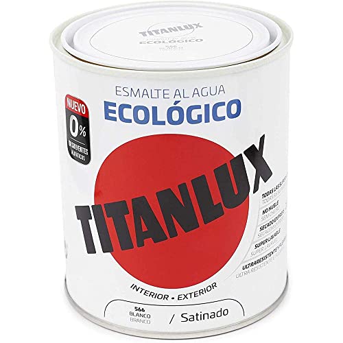 Titanlux - Esmalte agua ecologico santinado, Blanco, 750ML (ref. 01T056634)