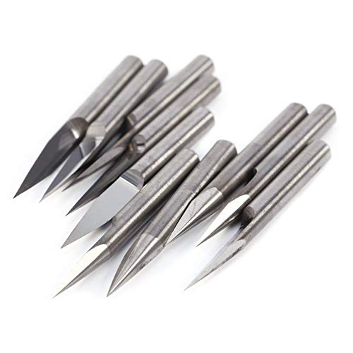 Juego 10 Brocas Carburo 20 Grados 0,1 mm punta Grabado Bits CNC Router Herramienta Bit Set para la escultura Moler Cobre Aluminio