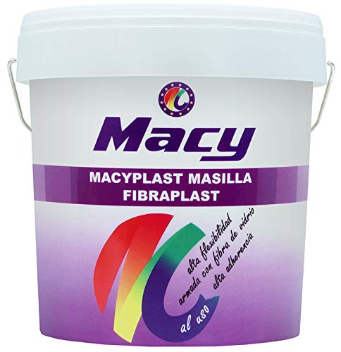 Masilla Acrílica Fibraplast Armada con Fibra de Vidrio. Para Interior y Exterior. Envase de 1 Kilogramo