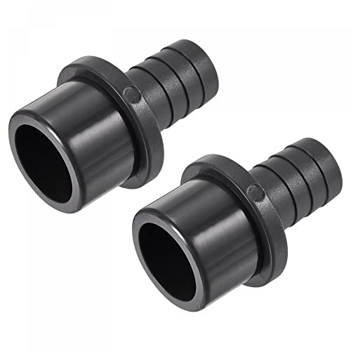 sourcing map PVC Tubo Accesorio 20mm con Púas x 32mm OD Espiga Recto Tubo Adaptador Manguera Conector Rápido, Negro Paquetes de 2