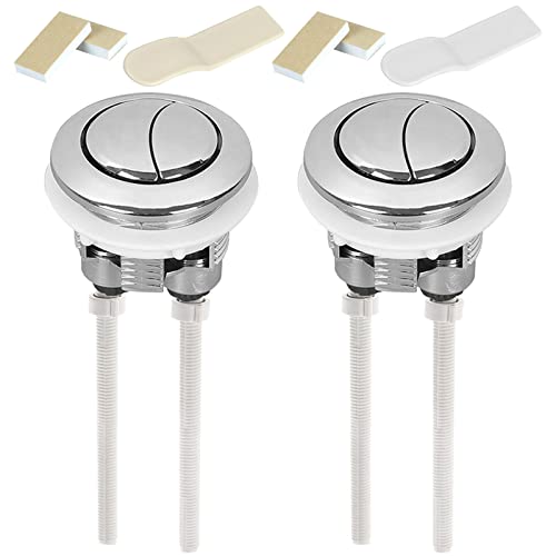 ZOCONE 2 Piezas Pulsador Cisterna Universal, 38mm, Botón de Inodoro Botón Reemplazo de Doble Descarga Botón del Tanque del Inodoro Botones Cisterna con Levantador de Tapa de Inodoro, Piezas de Inodoro