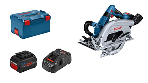 Bosch Professional BITURBO GKS 18V-70 L - Sierra circular a batería (Brushless, disco izquierda, 18V, disco Ø 190 mm, 2 baterías ProCORE 5.5Ah, en L-BOXX)