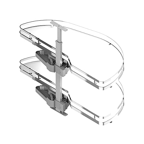ALPENSTAHL Mueble de cocina con cajón de esquina | Dolphin | estante giratorio blanco | 400 mm orientable a la izquierda | 1 pieza – armario esquinero giratorio con pintura especial antideslizante