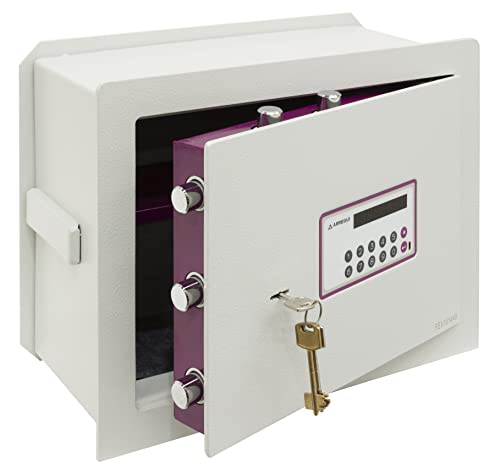 ARREGUI Forma Evolution 151050 Caja fuerte de empotrar a pared con cerradura de llave y codigo | Caja de doble Seguridad para casa y hogar | Fundo extensible | Fácil de instalar |32 x 42 x 20/30 cm
