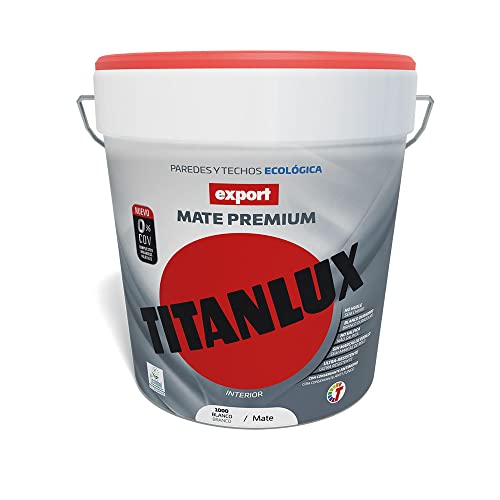 PINTURA VINÍLICA LAVABLE EXPORT BLANCO DECORACIÓN 15l TITANLUX F31110015