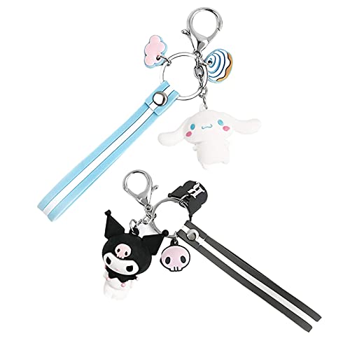 Kuromi Llavero Mujer Llavero Pom Purin Cinnamoroll Bad Badtz Maru Lindo Dibujos Animados Novedad PVC Colgante joyería, 04