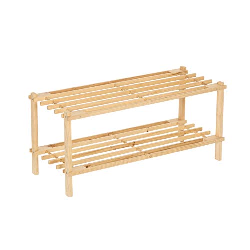 UNIMASA Zapatero 2 baldas Madera Abeto, 64x29x26