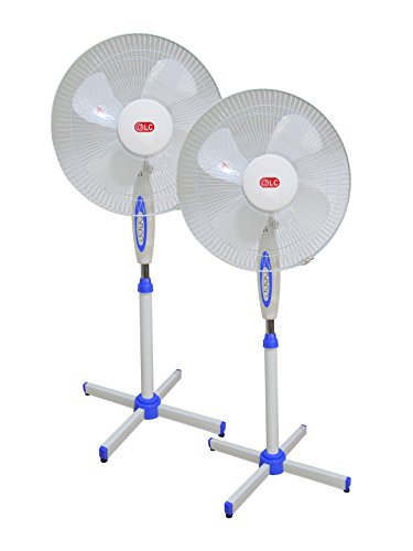 ventilador de pie, 2 Unidades, telescópico, con regulador de Intensidad, de 16 Pulgadas (40cm), 50w de Potencia.
