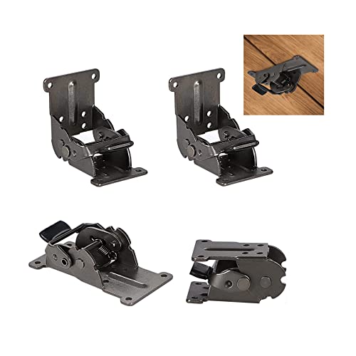 LIKERAINY 0-90-180 Grados Bisagras Plegables de Consola Plegable Tapa Tabla Soporte Invisible para Panel de Extensión de Mesa Muebles Armario Estantes Hierro Galvanizado Bronce Oscuro Paquete de 4