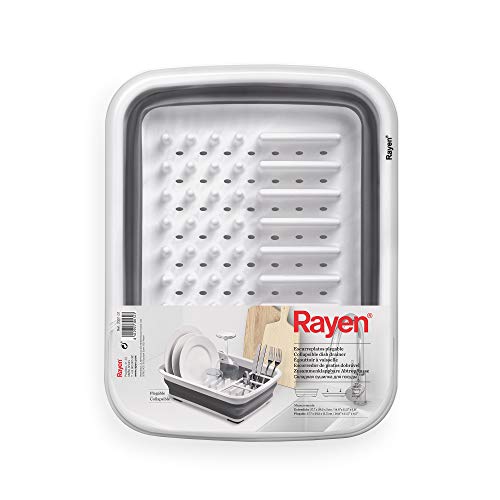 Rayen Escurreplatos Plegable, Color Gris Claro Y Gris Oscuro, 2301.01, Medida plegado: 37,7 x 29,3 x 5 cm.