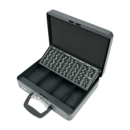 HMF 10016-02 Caja de caudales, para Transportar y Contar Dinero 30 x 24 x 11 cm, Negro