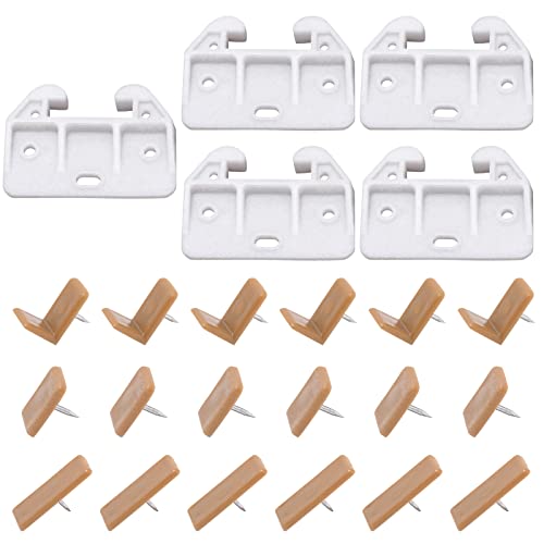 GORGECRAFT 1 Caja de 23 Piezas de Guías de Cajón de Plástico, Guías de Cajón con Forma de L, Guías de Cajón Rectangulares, Piezas de Repuesto para Muebles, Tornillos