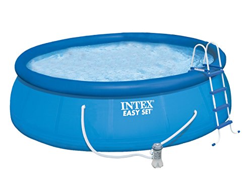 Intex 28168GN - Piscina (Piscina Hinchable, Círculo, 14141 L, Azul, Funda de Tela, 3407 l/h)