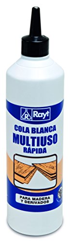 Rayt 036-07 Botellín de cola blanca multiuso rápida para madera, papel, cartón, cerámica y todo tipo de materiales porosos, 500gr