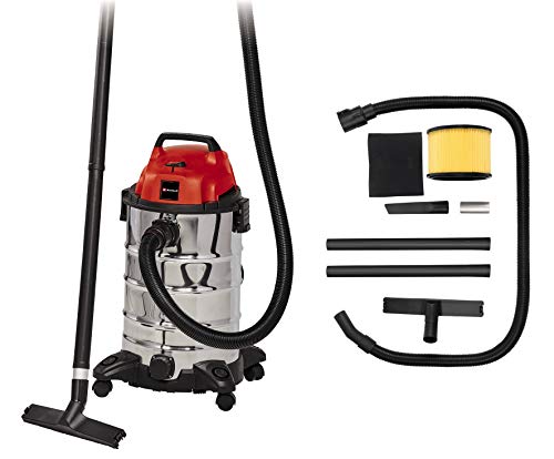 Einhell Aspirador en seco y húmedo TC-VC 1930 S (1500 W, manguera de 250 cm Ø 36 mm incl. prolongación de 3 piezas, accesorio combinado para alfombras/suelos lisos y boquilla para hendiduras) Rojo
