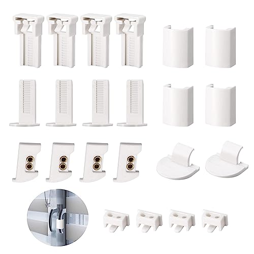 22 Piezas Accesorios para Persianas Plisadas Juego de Piezas de Repuesto Plisadas Soportes de Sujeción Plisados Kit de Reparación de Persianas Soporte para Estores Sin Taladrar para Soporte Plisado