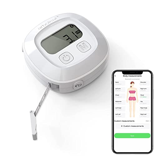 arboleaf Cinta Métrica Corporal Inteligente con Aplicación Cinta Métrica Retráctil Bluetooth para Medir el Cuerpo, Fitness, Mide la Circunferencia de la Parte del Cuerpo, Pulgadas/CM