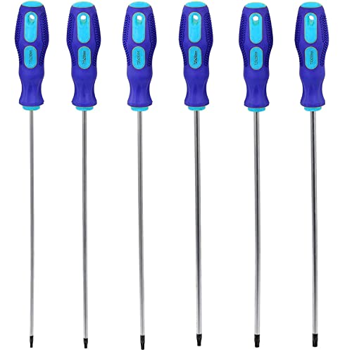 SPARES2GO Juego de destornilladores Torx de punta magnética CRV extra larga (6 piezas, 360 mm)