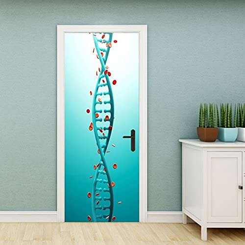 DFKJ Adesivo per Porte Astratto colorato Fresco autoadesivo Decalcomania Home Decor Carta per soggiorno impermeabile Stampa Foto Arte A2 77x200 cm