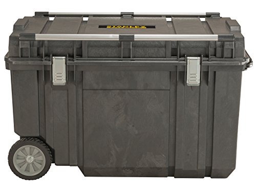 STANLEY FMST1-75531 - Arcón de transporte 233L Fatmax, Rieles de aluminio en la tapa, Ruedas de gran diámetro, Asa telescópica