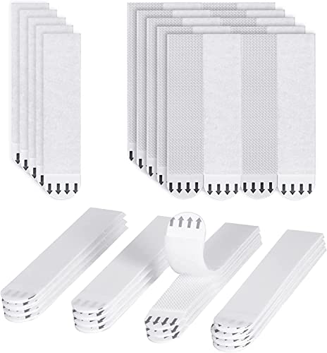 Voarge 32 Pares Tiras para Colgar Cuadros, Bandas Adhesivas para Colgar en la Pared, Para Mármol, Baldosas de Cerámica, Vidrio, Metal, Plástico, Madera -L 93 x 19mm Blanco