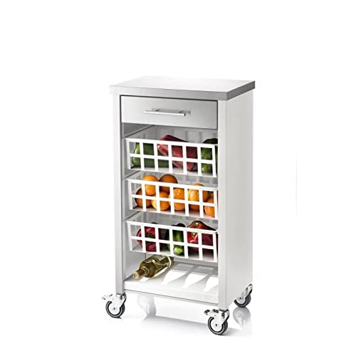 DON HIERRO - Carrito de cocina, Verdulero con encimera en Acero Inoxidable, MOHER