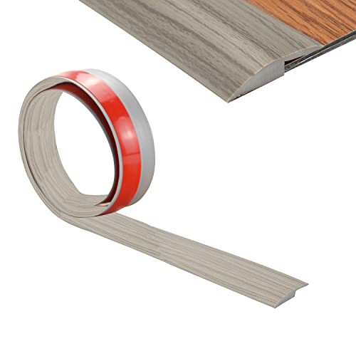 Cubrecantos de Tapajuntas Suelo Adhesivo, 4m Tiras de Transición de Perfil Pvc de Suelo, Cubrecantos Autoadhesiva, Tapajuntas Madera Suelo de Alfombra Autoadhesiva, Transición de Umbral de 5 mm