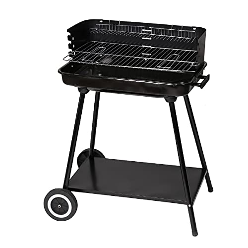 LOLAhome Ldk Garden Barbacoa de carbón con Parrilla y Estructura de Acero Negra (Rectangular)