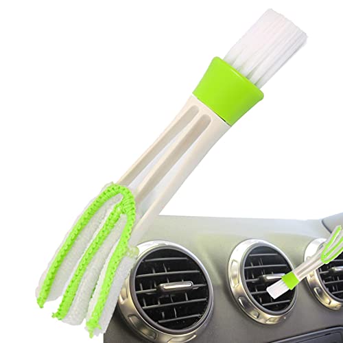 Maodom Limpiador de ventilación de Coche - Mini Plumero 2 en 1 para Rejilla de ventilación de Coche | Limpiador y Cepillo para Aire Acondicionado automotriz, Herramienta de paño de Limpieza