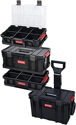 OliveBird Caja De Herramientas Con Ruedas Para Taller 4 En 1, Caja De Herramientas Para Taller Móvil, Juego De Cajas De Herramientas, Cajones De Plástico, Caja De Herramientas Con Ruedas