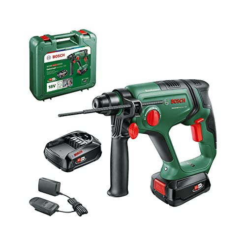 Bosch 06039D6003 Taladro Percutor a Batería Universalhammer 18V (2 Baterías 2,5 Ah, Sistema De 18V; Energía De Impacto De 2 J, SDS Plus, Maletín De Transporte)