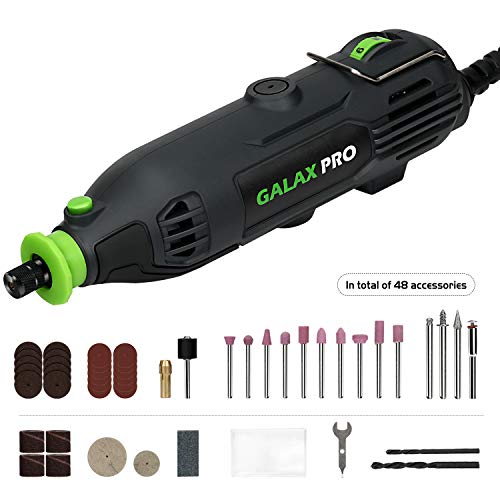 GALAX PRO 135W Mini Amoladora Eléctrica,8000-33000RPM Velocidades Ajustables, Kit de Herramientas Rotatorias Multifunción con 48 Accesorios-Adecuado para el procesamiento y grabado de artesanías