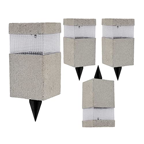 Pack 4 Balizas Solares LED Exterior Prisma Gris 6000K 7hSevenOn Outdoor