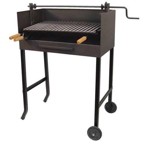 Imex El Zorro 71535 - Barbacoa con elevador y parrilla inox, 50 x 40 x 100 cm, color negro