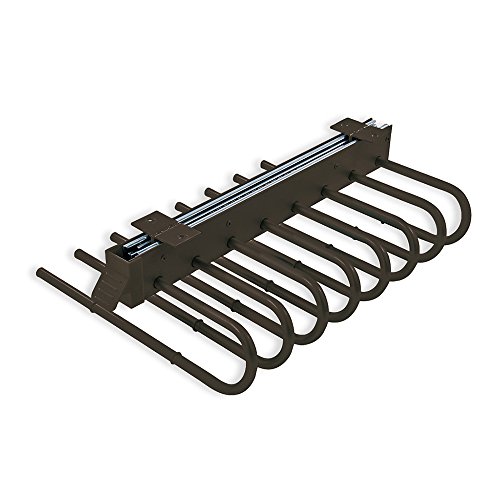 Emuca 7085913 - Perchero colgador extraíble de armario para pantalones, montaje a mano derecha, acabado pintado moka