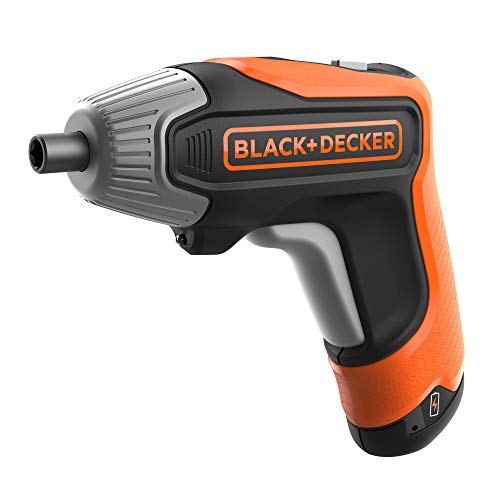 BLACK+DECKER BCF611CK Atornillador a batería 3.6V(1.5Ah) litio 5.5 Nm de carga rápida, Color Naranja