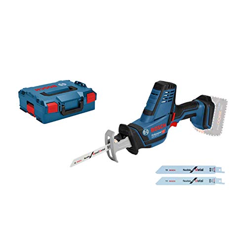 Bosch Professional 18V System GSA 18 V-LI C - Sierra sable a batería (0 - 3050 cpm, profundidad de corte 200 mm, sin batería, en L-BOXX)