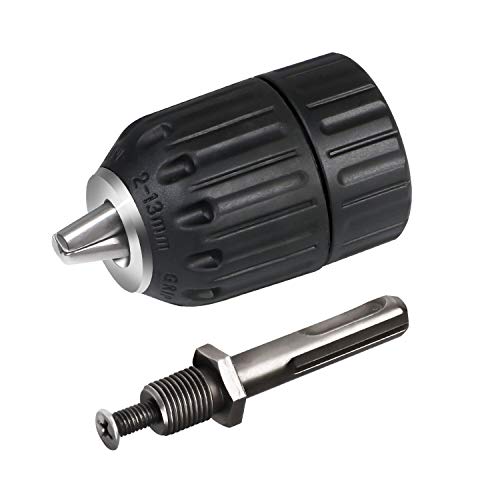 flintronic® Portabrocas, Adaptador con Portabrocas Destornillador de Impacto de Conexión Rápida de 1.5-13 mm, Vástago Hexagonal de Cambio Rápido (llave incluida) Cerradura Automática