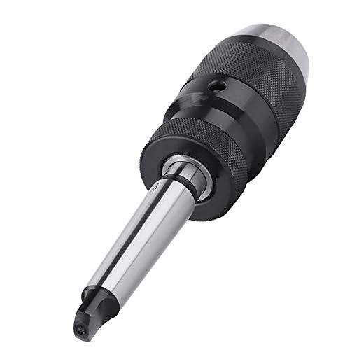 Portabrocas, Portabrocas mt2, Portabrocas torno, Portabrocas b16 corto para torno, Portabrocas de acero para torno sin llave 1/2 con autoapriete de 1 a 13 mm con portabrocas de eje MT2-B16