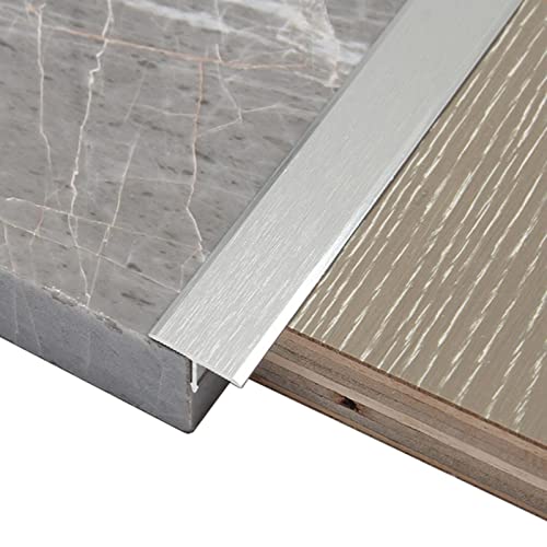 LXFL Tapajuntas Suelo Tira De Transición De Madera A Teja, Umbral De Piso De Moldura En T para Puertas/Entrada, Borde De Alfombra De Aluminio Cepillado para Pisos De Vinilo, Adhesivo