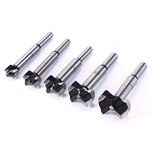 Iriisy Brocas Forstner 5pcs Brocas de taladro Profesional Forstner Cortador de sierra para carpintería 15-35mm Juego(15/20/25/30/35mm)