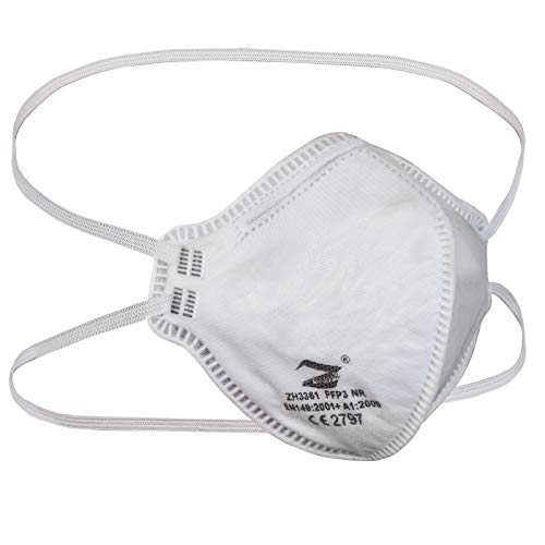 ALPIDEX Mascarilla facial FFP3 Máscara Respiración Protección Buco-Nasal Rendimiento Filtro 99%, Cantidad:20 piezas